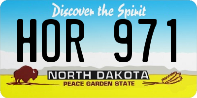 ND license plate HOR971