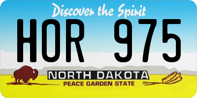 ND license plate HOR975