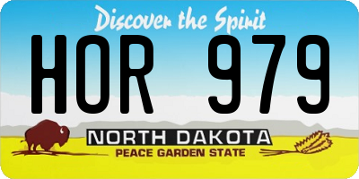 ND license plate HOR979