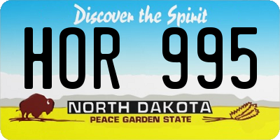 ND license plate HOR995