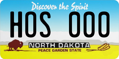 ND license plate HOS000