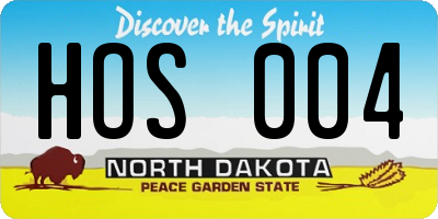 ND license plate HOS004