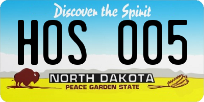 ND license plate HOS005