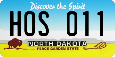 ND license plate HOS011