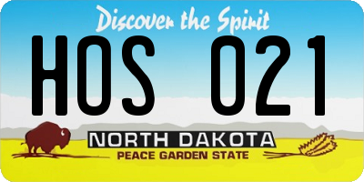 ND license plate HOS021