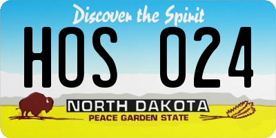 ND license plate HOS024