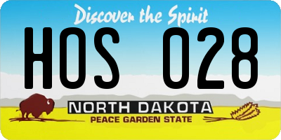 ND license plate HOS028