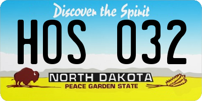 ND license plate HOS032