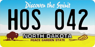 ND license plate HOS042
