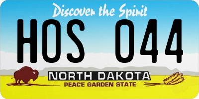 ND license plate HOS044