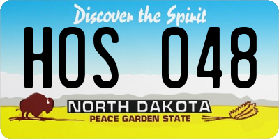 ND license plate HOS048