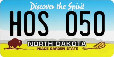 ND license plate HOS050