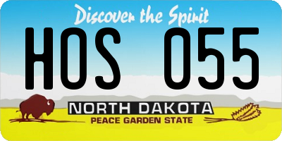 ND license plate HOS055