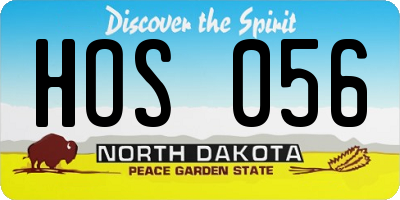 ND license plate HOS056