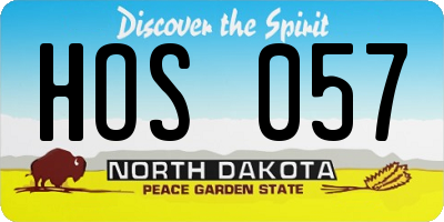ND license plate HOS057