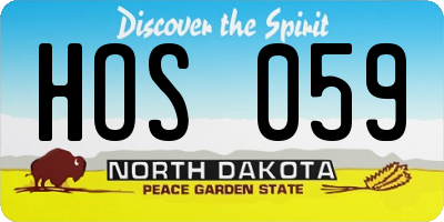 ND license plate HOS059