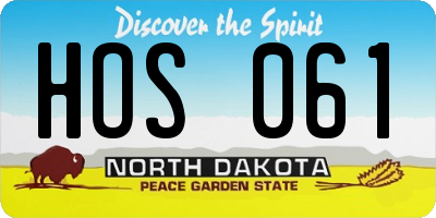 ND license plate HOS061