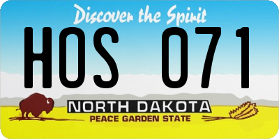 ND license plate HOS071