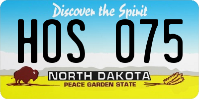 ND license plate HOS075