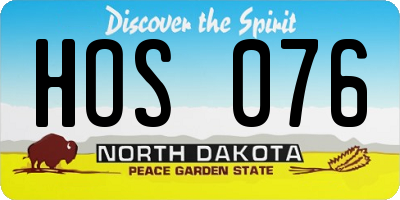 ND license plate HOS076