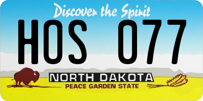 ND license plate HOS077