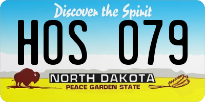 ND license plate HOS079