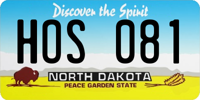 ND license plate HOS081
