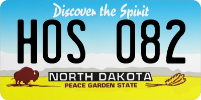 ND license plate HOS082