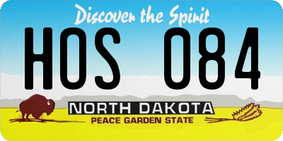 ND license plate HOS084