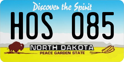 ND license plate HOS085