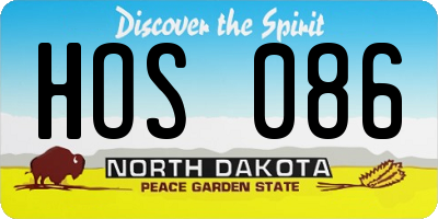 ND license plate HOS086