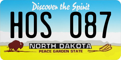 ND license plate HOS087