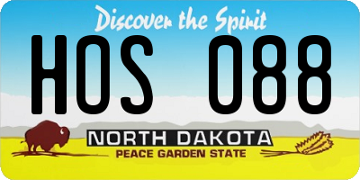 ND license plate HOS088