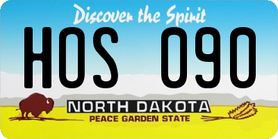 ND license plate HOS090