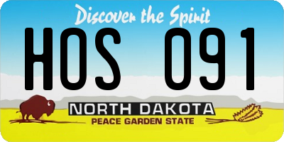 ND license plate HOS091