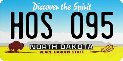 ND license plate HOS095