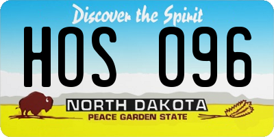 ND license plate HOS096