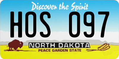 ND license plate HOS097