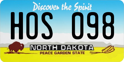 ND license plate HOS098