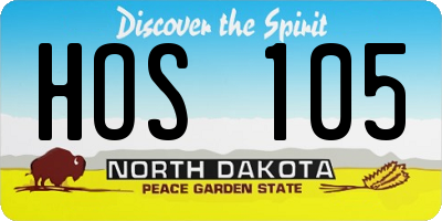 ND license plate HOS105