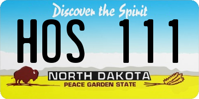 ND license plate HOS111