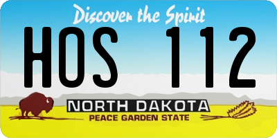 ND license plate HOS112