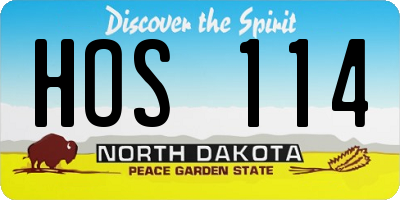 ND license plate HOS114