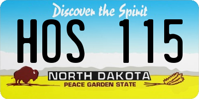 ND license plate HOS115