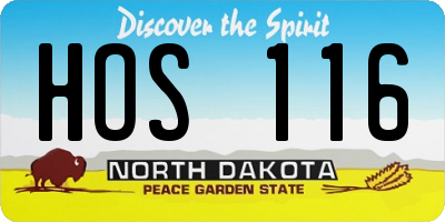 ND license plate HOS116