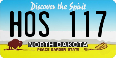 ND license plate HOS117