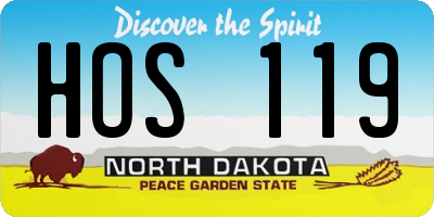 ND license plate HOS119