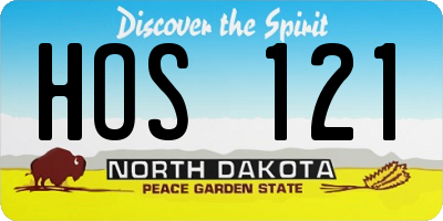 ND license plate HOS121