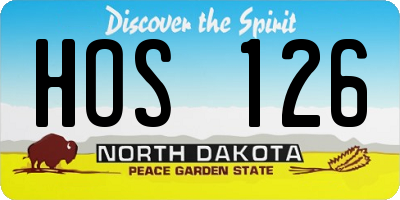 ND license plate HOS126