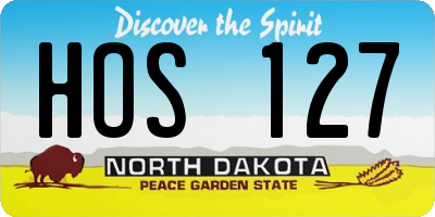 ND license plate HOS127
